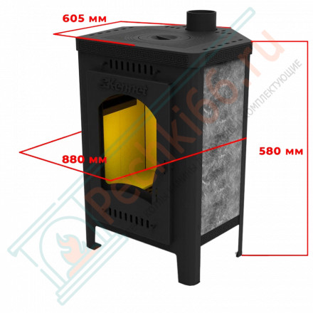 Печь-камин Гермес с плитой угловой (Kennet)