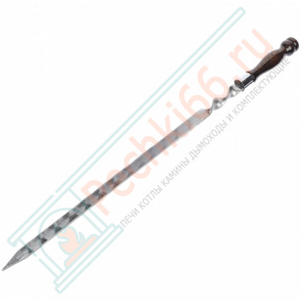 Шампур для люля-кебаб с деревянной ручкой, нерж. ст (600х20х3 мм)