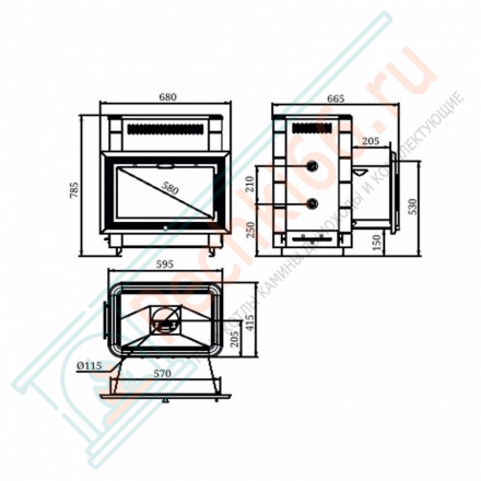 Печь для бани Витрувия II Inox БСЭ ТО антрацит НВ (T.M.F) до 18 м3