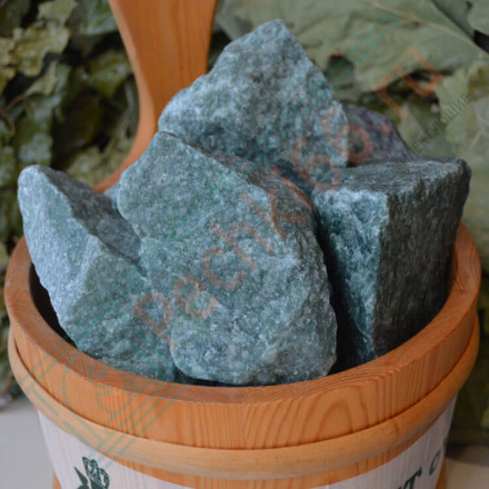 Камень для бани Жадеит колотый крупный, м/р Хакасия (коробка), 10 кг (Хакасинтерсервис)