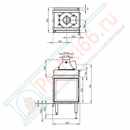 Каминная топка N-23G цвет - черный (Nordpies)
