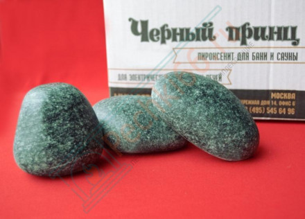 Камень Пироксенит "Черный принц" шлифованный, 20 кг, м/р Хакасия (ведро), 20 кг