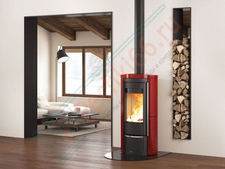 Печь-камин Liu, цвет бордовый (La Nordica)