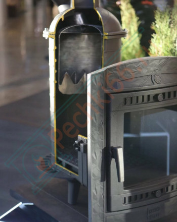 Печь для бани Атмосфера L+, усиленная каменка, ламели "Змеевик" (ProMetall)