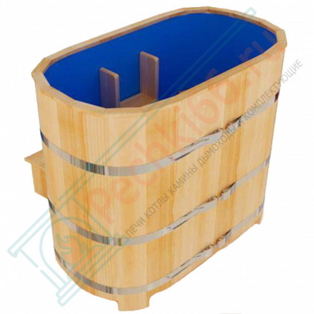Купель кедровая Премиум овальная с пластиковой вставкой 78х120х120 (НКЗ)