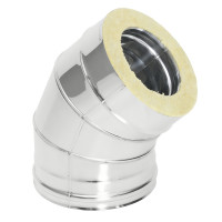 Отвод Термо OT-Р 45° с хомутом (316-0.8/304-0.5) d-120/220 (ТиС Промо)