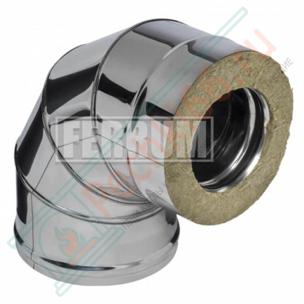 Сэндвич колено 90° (НЕРЖ-430/0,8-ОЦИНК/0,5) d-120/200 (Ferrum HF-Z)