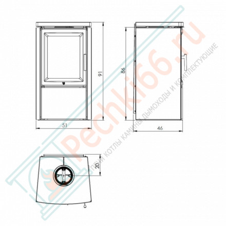 Печь-камин Aura 3, серая, талькохлорит (Varde)