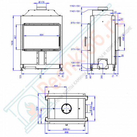 Стальная топка HEAT T 2G 70.50.01 (Romotop)