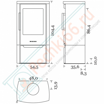 Печь камин Miro 4 в облицовке из песчаника (Wiking)
