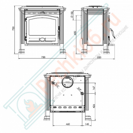 Чугунная печь-камин Tena Termo (Plamen)