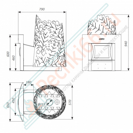 Дровяная банная печь Grill'D Dubravo 180 Window