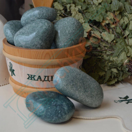 Камень для бани Жадеит шлифованный крупный, м/р Хакасия (коробка), 10 кг (Хакасинтерсервис)