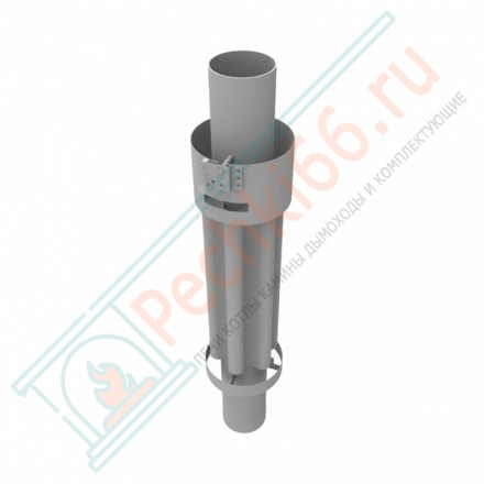 Дымоход - конвектор Окаменевшее дерево перенесённый рисунок + Жадеит, d-115, L=1000 мм (Feringer)