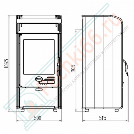 Чугунная печь-камин Vesta, красная (Plamen)