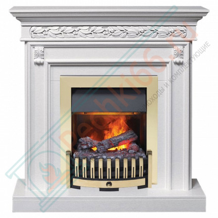 Каминокомплект Valletta - Белый (Ширина 1040 мм) с очагом Danville Brass FB2