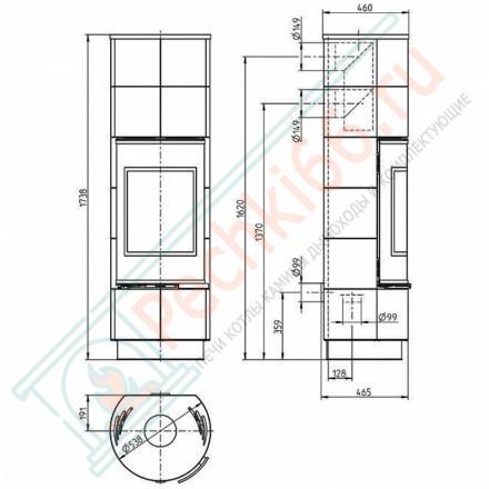 Печь-камин Delia Extra Serpentino, талькохлорит (Thorma)