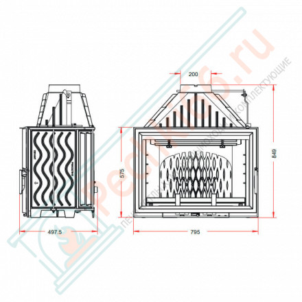 Чугунная топка INVICTA 800 GRANDE VISION VOLET (INVICTA)