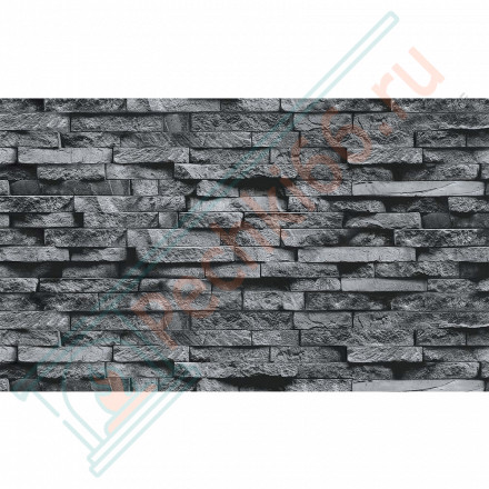 Плита ФАСПАН Серый камень №1008 Горизонталь 9 мм 1200х600мм (Везувий)