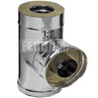 Сэндвич тройник 90° (НЕРЖ-430/0,5-НЕРЖ-430/0,5) d-130/200 (Ferrum GS) Сэндвич тройник 90° (НЕРЖ-430/0,5-НЕРЖ-430/0,5) d-130/200 (Ferrum GS)