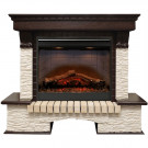 Каминокомплект электрический Pierre Luxe угловой - Темный дуб / Сланец мелкий с очагом Symphony 26'' DF2608-INT (Dimplex)