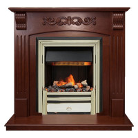 Электрический каминокомплект Sorrento угловой - Орех с очагом Cavendish
