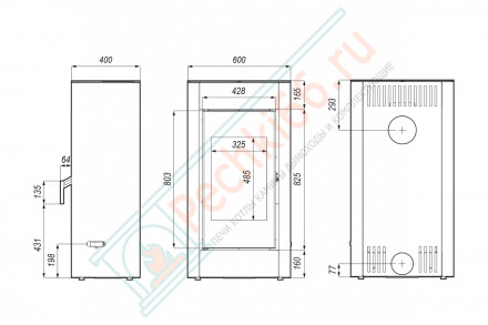 Печь-камин Solum, черная сталь (Defro-Home) 9кВт