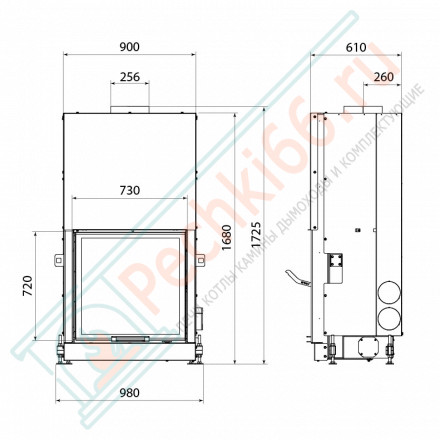 Каминная топка FS 750G, серый шамот (Stav)