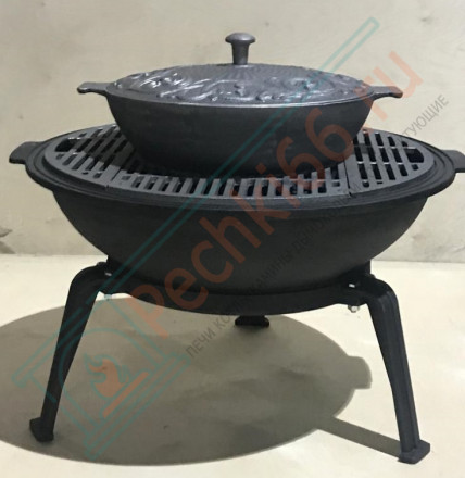 Чугунная костровая чаша-гриль (Литтех)