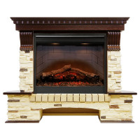 Каминокомплект электрический Pierre Luxe угловой - Темный дуб / Сланец (Высота 1045мм) с очагом Symphony 26'' DF2608-INT (Dimplex)