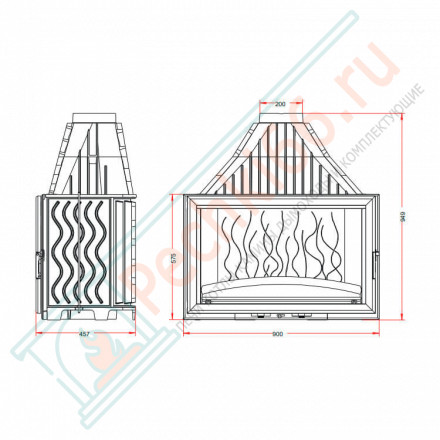 Чугунная топка INVICTA 900 GRANDE VISION (INVICTA)