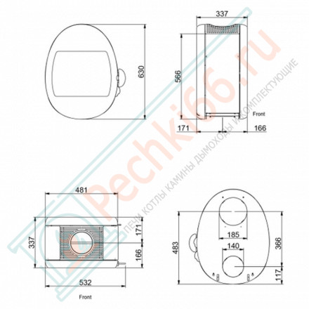 Печь-камин Scan 66-1 BP WALL (Scan)