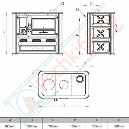 Варочная печь Alma Mons черная (Tim Sistem) до 160 м3