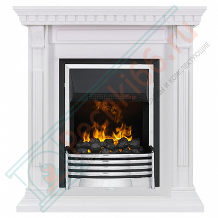 Каминокомплект Orlean - Белый дуб с очагом Flagstaff