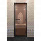 Дверь для хамама в черном профиле, бронза 2000x900 мм (DoorWood) Дверь для хамама в черном профиле, бронза 2000x900 мм (DoorWood)