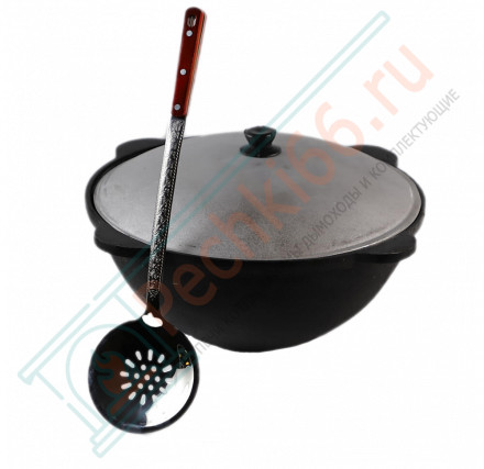 Узбекский чугунный казан круглое дно 22 л. (Наманган DAVR METALL)