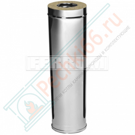 Сэндвич труба для дымохода L=1м (НЕРЖ-430/0,5-НЕРЖ-430/0,5) d-200/280 (Ferrum GS)