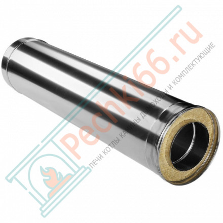 Сэндвич труба для дымохода L=1000 (НЕРЖ-321/0,5-НЕРЖ-439/0,5) d-120/200 (Дымок-Lux)