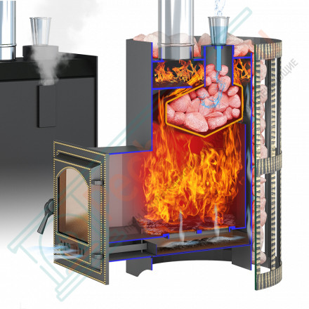 Печь для бани Скиф 28 Стандарт (ДТ-4С) Парогенератор 2022 (Везувий)