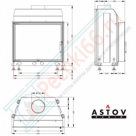 Каминная топка МЛ 700 (Астов)
