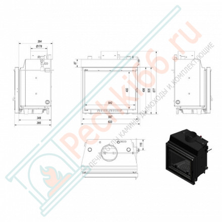 Стальная топка Antek/PW/8/W/DECO (Kratki)