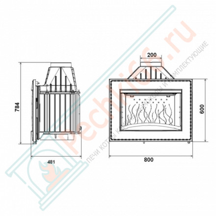Чугунная топка INVICTA DECOR 800 CUIR (INVICTA)