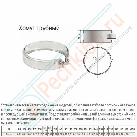 Хомут трубный на болте-ФР (430-0,5) d-115/200 (ТиС Феррит)