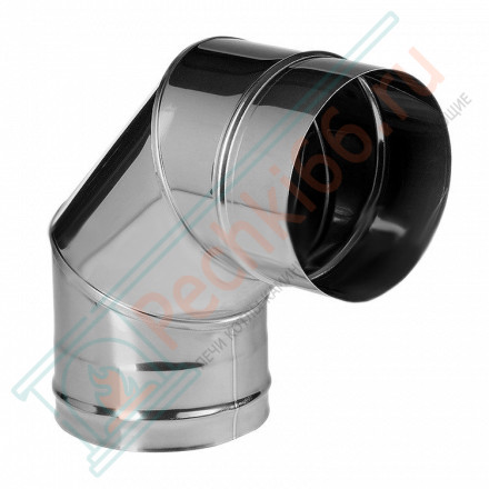 Отвод 90° без изол (НЕРЖ-321/0,8) d-120 (Дымок-Lux)
