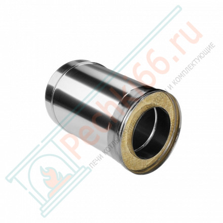 Сэндвич труба для дымохода L=250 (НЕРЖ-321/0,8-НЕРЖ-439/0,5) d-200/280 (Дымок-Lux)