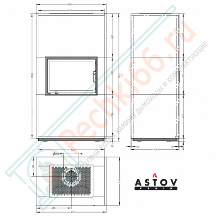 Печь-камин Aplit ПС 700 (Астов)