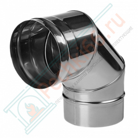 Отвод 90° без изол (НЕРЖ-321/0,8) d-130 (Дымок-Lux)