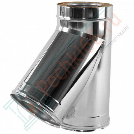 Тройник 45° V50R с изол (AISI-321/0,8-AISI-304/0,5) d-200/300 (Вулкан-Cerablanket)