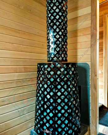 Дровяная банная печь Grill'D Violet Long Window Max (Камень колотый 100 кг)