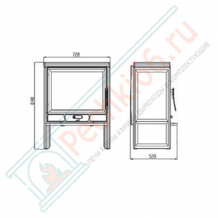 Чугунная печь-камин Barun, черная эмаль (Plamen)